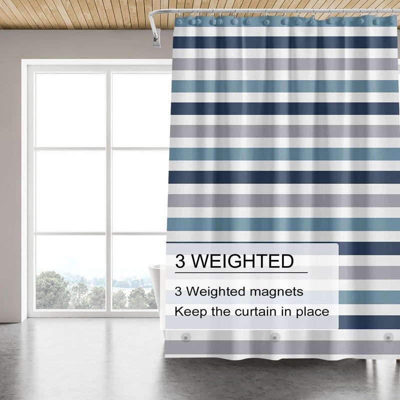 TIKABC Shower Curtain Liner, 4G PEVA Shower Liner, Plastic Waterproof Shower Curtains, 72x72 inch with Grommet Holes 3 Magnetic Weights - Image 4